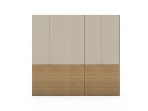 Drehtürenschrank Matera - BHT ca. 251x235x60 cm, Lack Matt, Kaschmir, Eiche, Milk