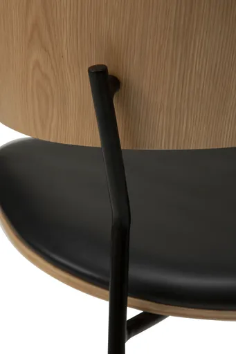 Stuhl - Furnierholz, Kunstleder, Eiche, Schwarz