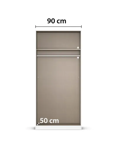 Drehtürenschrank RHONDA- B ca. 91 cm, Weiß
