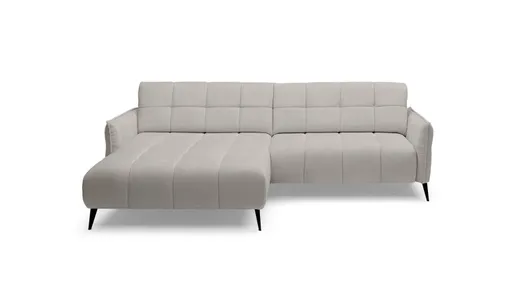 Ecksofa - Ecke links 2-Sitzer inkl. Relaxfunktion, Stoff, Grau