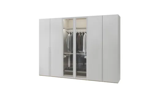 Drehtürenschrank JOIN IT- B ca. 303 cm, Weiss, Glas