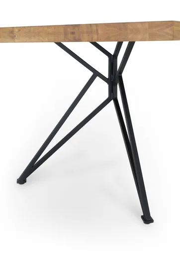 Esstisch - LB ca. 200x100 cm, Wildeiche massiv geölt, Schweizer Kante, Schwarz