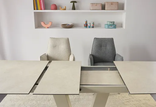 Esstisch Dinner - ausziehbar, LB ca. 160x 90 cm, HPL, Sand