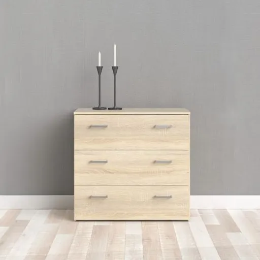 Kommode - B ca. 74 cm, Eiche Struktur Nachbildung