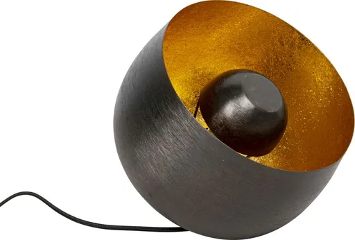 Bodenleuchte- DH ca. 28x24 cm, Stahl vernickelt, Schwarz, Gold