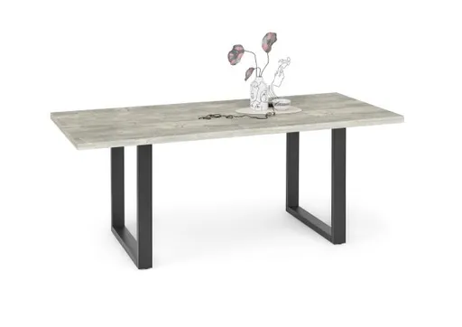 Esstisch - LB ca. 200x100 cm, Betonoptik, Schwarz