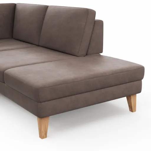 Ecksofa Houston - 2,5-Sitzer, Eckelement und 1-Sitzer mit Abschlussteil rechts,  inkl. Sitztiefenverstellung und Armlehne klappbar, Leder, Dunkelbraun