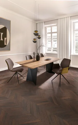 Stuhl Penthouse - Drebhar, Kunstleder, dunkelgrau, Stoff, Pistazie