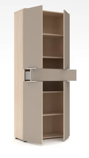 Büroschrank - B ca. 80 cm, Riva Eiche Nachbildung, Kaschmir