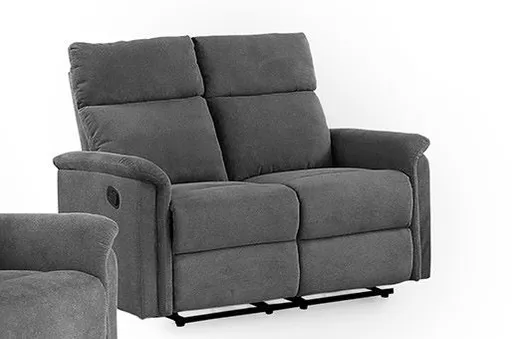 Sofa - 2-Sitzer, inkl. 2x Relaxverstellung, Stoff, Dunkelgrau