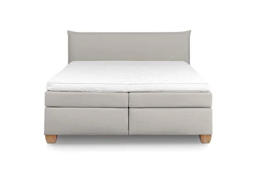  Boxspringbett HADAI- Liegefläche ca. 180x200 cm, Stoff, Hellgrau, TFK H2/TFK3