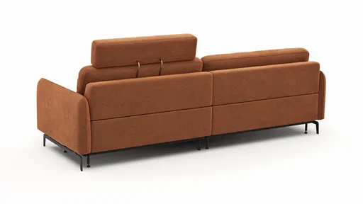 Ecksofa Enna - Longchair Links mit 1,75-Sitzer, inkl. motorischer Relaxfunktion, Stoff, Terracotta