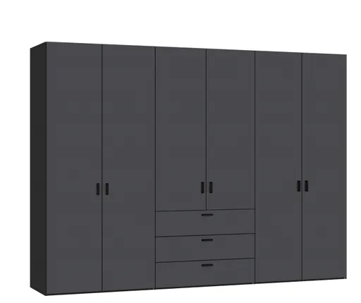 Drehtürenschrank JOIN IT- B ca. 303 cm, Schwarz, Anthrazit