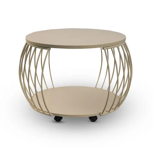 Couchtisch - Ø/H ca. 60x47 cm, Cremeweiß