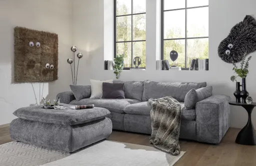Sofa - 3-Sitzer, Stoff, Grau