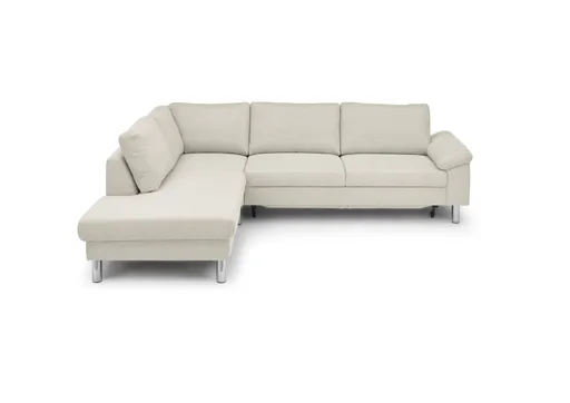 Ecksofa COOL - Ecke links mit 2,5-Sitzer, Querschläfer, Stoff, Natur