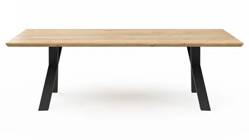 Esstisch Flore - LB ca. 240x120 cm, Wildeiche massiv, natur geölt