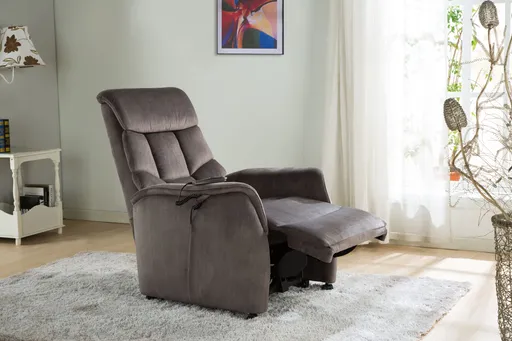 TV-Sessel - Aufstehhilfe, Relaxfunktion, Stoff, Grau