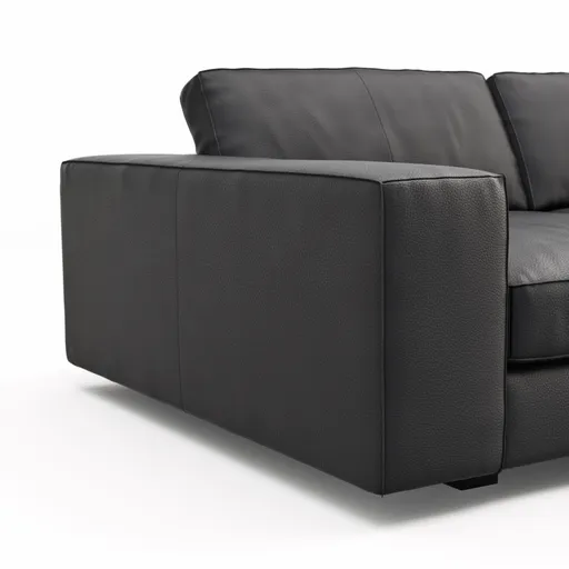Sofa Aprino 1 - 3,5-Sitzer XXL, Dickleder, Schwarz, Armlehne Block breit