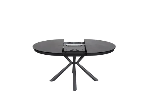 Esstisch MALEKO - ausziehbar, Ø/H ca. 120x76 cm, Glaskeramik, Dunkelgrau