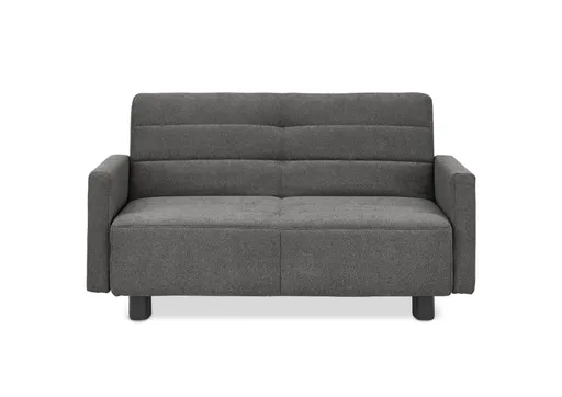 Faltsofa Easy - 2-Sitzer, ca. 140 cm inkl. Schlaffunktion/Armlehne verstellbar, Stoff, Dunkelgrau