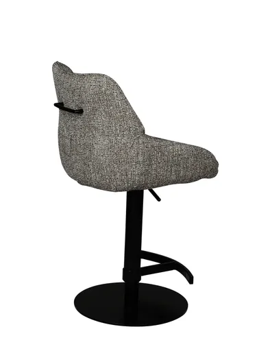 Barhocker MATTEA - drehbar, höhenverstellbar, Stoff, Braun