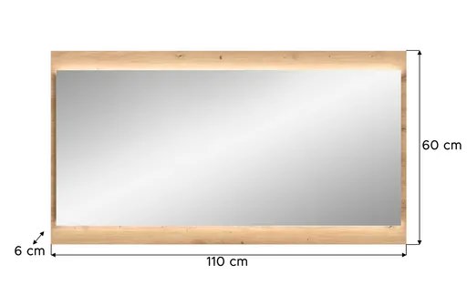 Garderobe - mit Beleuchtung, Weiß, Artisan Eiche Nachbildung