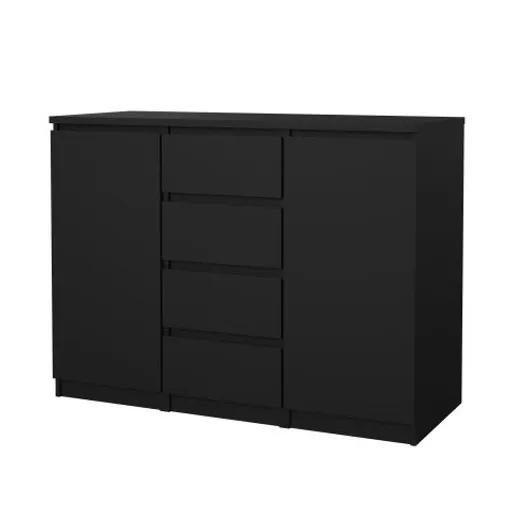 Kommode - B ca. 121 cm, Schwarz 