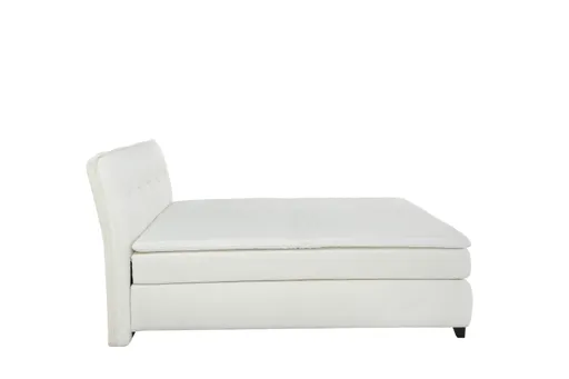Boxspringbett JANKA MIX- Liegefläche ca. 180x200 cm, Stoff Weiss