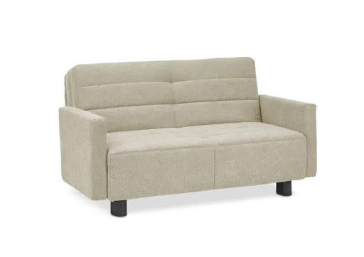 Faltsofa Easy - 2-Sitzer, ca. 140 cm inkl. Schlaffunktion/Topper/Armteil verstellbar, Stoff, Beige