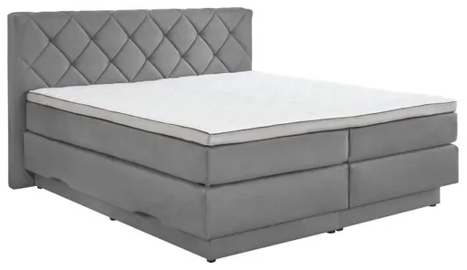 Boxspringbett- Liegefläche ca. 180x200 cm, Stoff, Grau