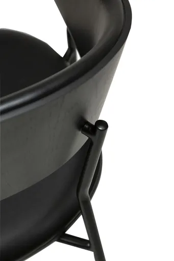Stuhl - Furnierholz, Kunstleder, Ash, Schwarz