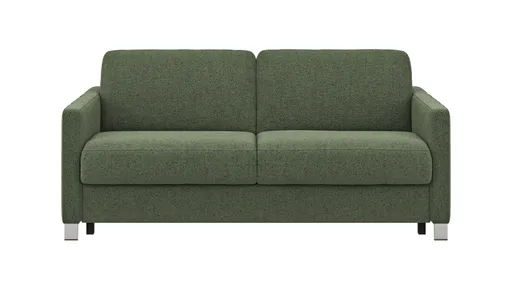 Sofa Nuoro - 2,5-Sitzer inkl. Schlaffunktion, Armlehne schmal, Stoff, Olivgrün