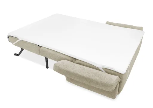 Faltsofa Easy - 2-Sitzer, ca. 140 cm inkl. Schlaffunktion/Topper/Armteil verstellbar, Stoff, Beige