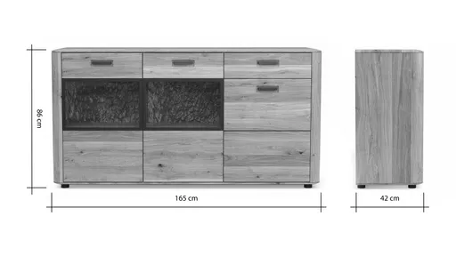 Sideboard Vigo - Wildeiche massiv, Natur geölt