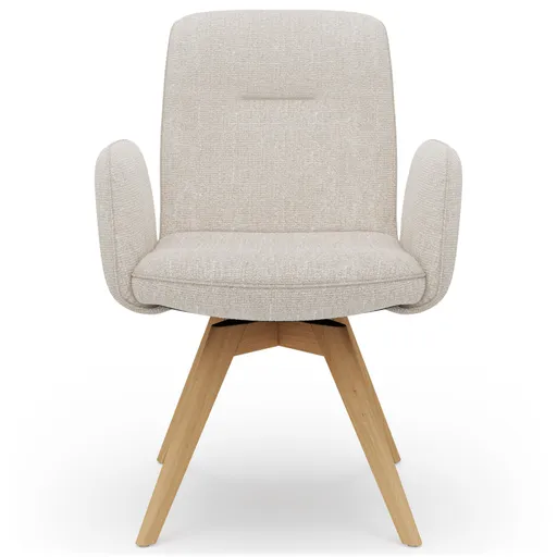 Armlehnstuhl Kamari - Stoff, Beige