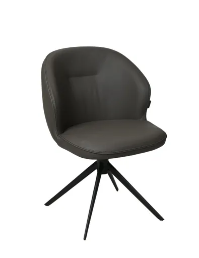 Stuhl MERRITH - drehbar, Leder, Dunkelbraun