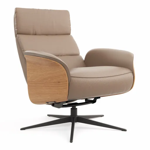 Relaxsessel Amila - Größe M, inkl. Relaxfunktion und Kopfteilverstellung, Leder, Rauchbraun