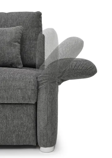 Sofa JORDEN - 2,5-Sitzer, inkl. Schlaffunktion, verstellbare Armlehnen, Stoff, Dunkelgrau