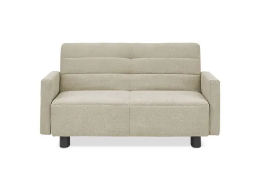 Faltsofa Easy - 2-Sitzer, ca. 140 cm inkl. Schlaffunktion/Topper/Armteil verstellbar, Stoff, Beige