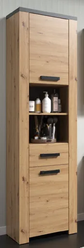 Hochschrank- B ca. 53 cm, Eiche Dekor, Graphit