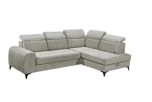 Ecksofa - 2-Sitzer, Ecke rechts inkl. Funktionen, Stoff, Taupe
