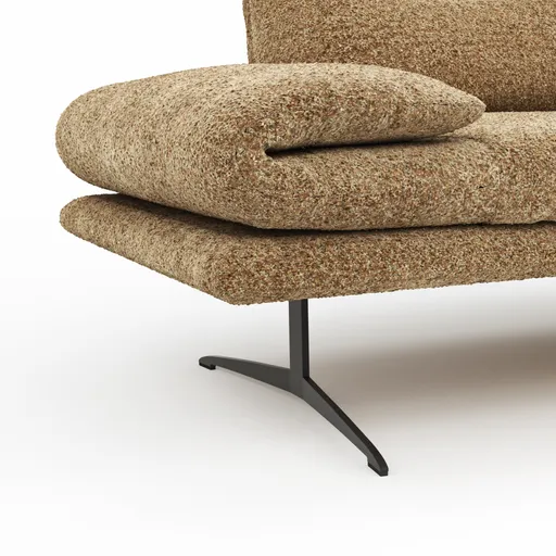 Sofa Lucero 2.0 - 2,5-Sitzer inkl. Rückenlehne verstellbar, Stoff, Cognac