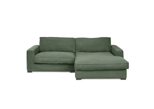 Ecksofa - 2-Sitzer, Ecke rechts, Stoff, Grün