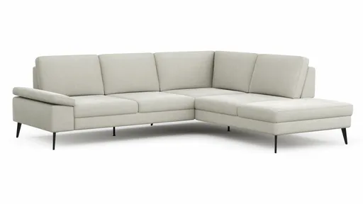 Ecksofa Houston - 2,5-Sitzer, Eckelement und 1-Sitzer mit Abschlussteil rechts,  inkl. Sitztiefenverstellung und Armlehne klappbar, Stoff, Natur