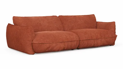 Sofa Fluffy - 4-Sitzer inkl. Rückenlehne verstellbar, Stoff, Kupfer