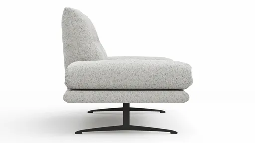 Sofa Lucero 2.0 - 2-Sitzer klein inkl. Drehsitz, Rollout-Armlehne und Sitztiefe verstellbar, Stoff, Offwhite