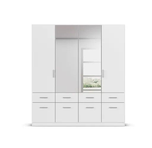 Drehtürenschrank REXY MATT- B ca. 181 cm, Weiß