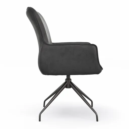 Armlehnstuhl Calyra - drehbar, Stoff, Anthrazit