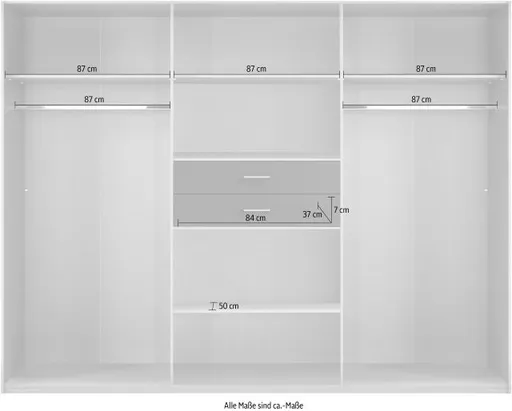 Drehtürenschrank- Eiche Dekor, Spiegel